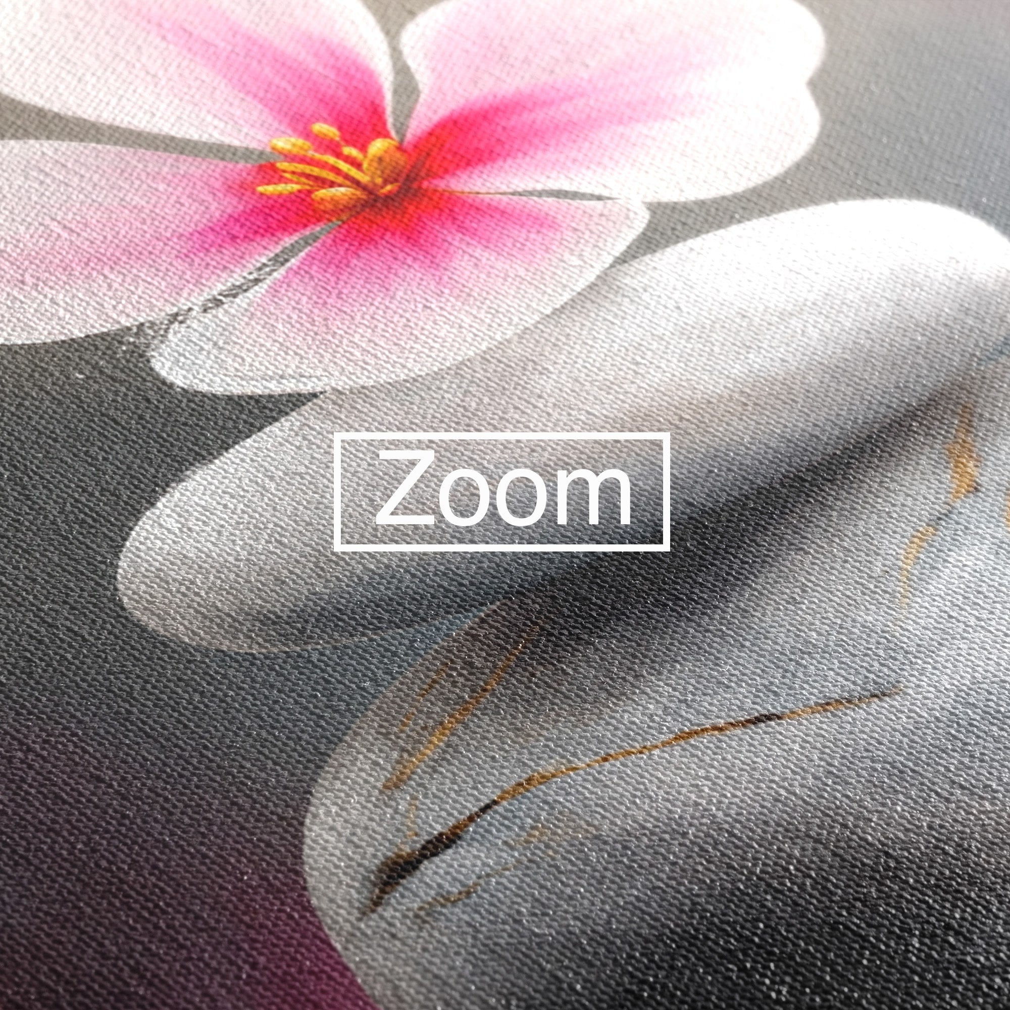 Tablou Canvas Premium LuxCanva® C1173, Floare De Cires Pe Pietre, Floare, Pietre, Zen, Armonie, Meditatie, Dormitor, Living, Culori Vibrante