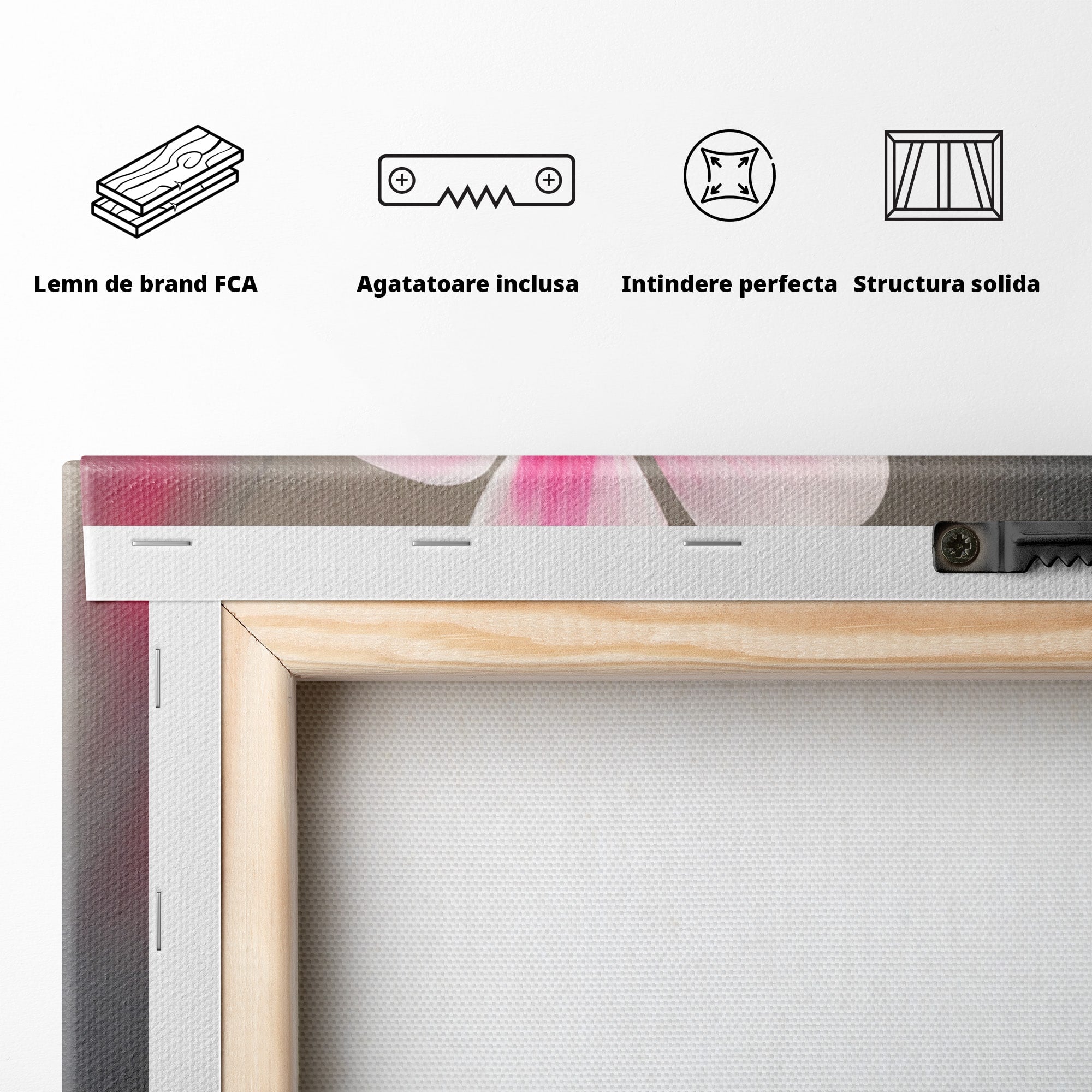 Tablou Canvas Premium LuxCanva® C1173, Floare De Cires Pe Pietre, Floare, Pietre, Zen, Armonie, Meditatie, Dormitor, Living, Culori Vibrante