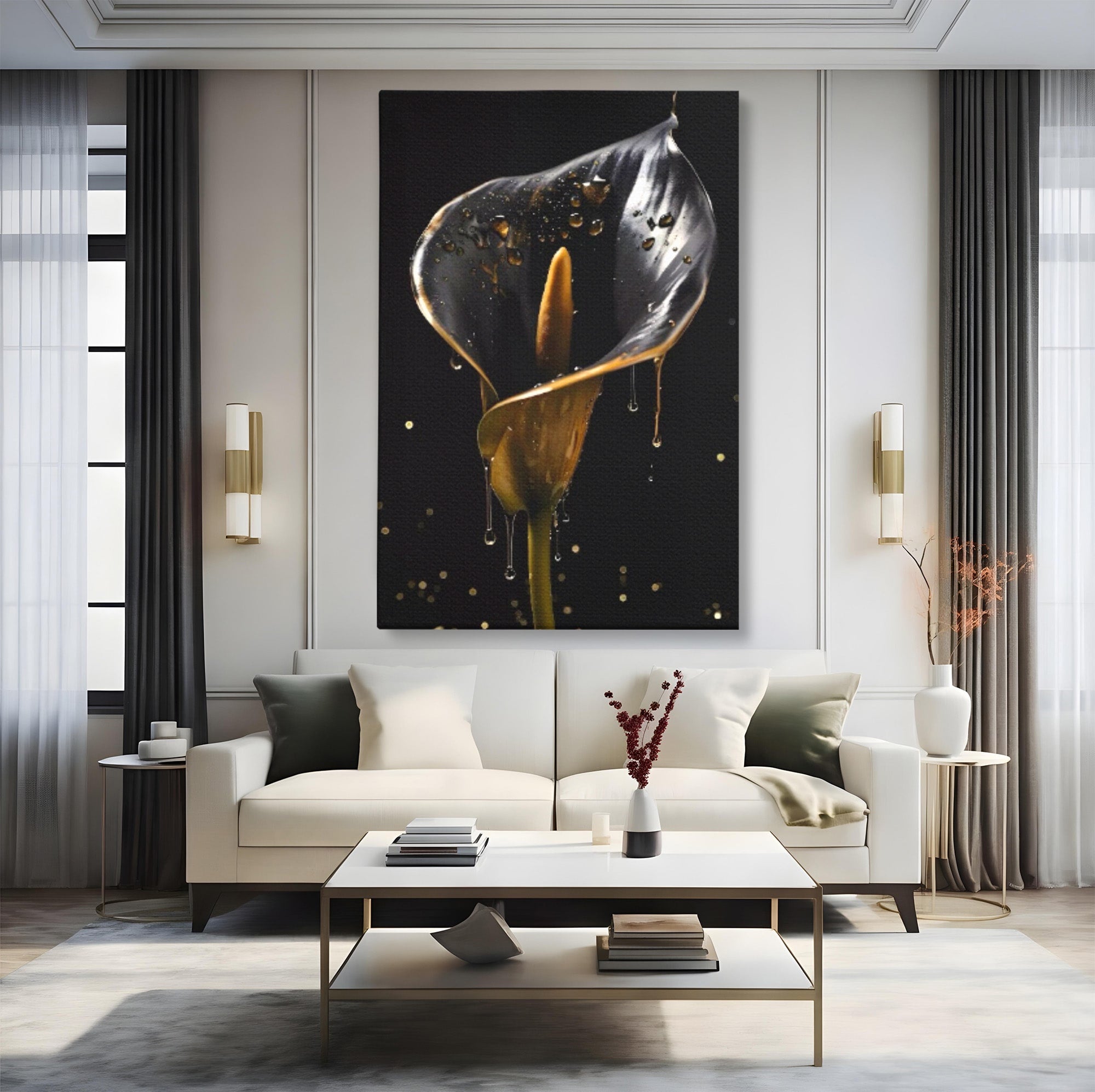 Tablou Canvas Premium LuxCanva® C1174, Floare Eleganta, Floare, Eleganta, Arta, Dormitor, Living, Culori Vibrante
