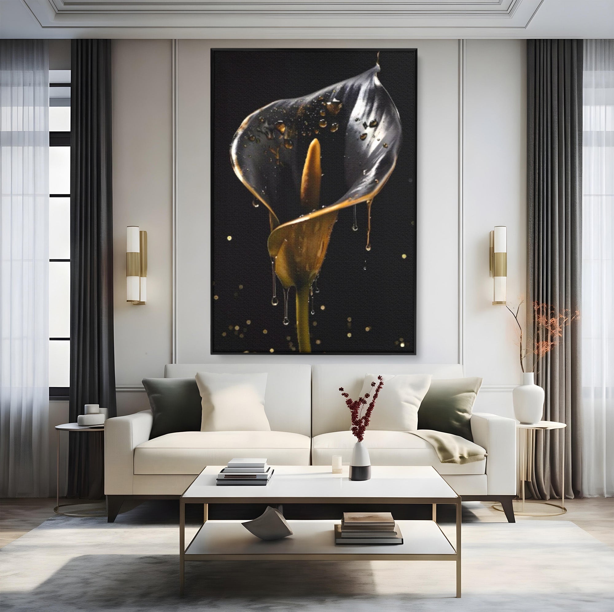 Tablou Canvas Premium LuxCanva® C1174, Floare Eleganta, Floare, Eleganta, Arta, Dormitor, Living, Culori Vibrante