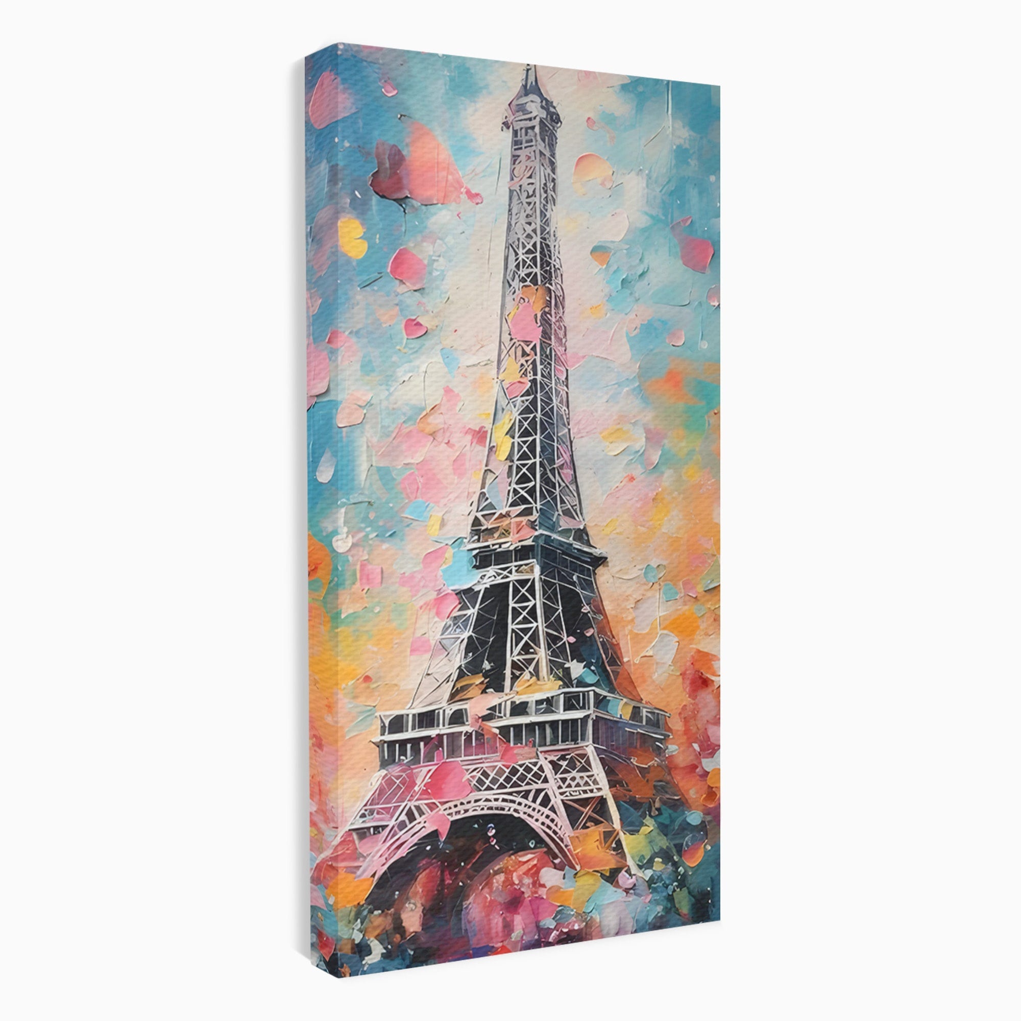 Tablou Canvas Premium LuxCanva® C1175, Turnul Eiffel Primavaratic, Turnul Eiffel, Primavara, Paris, Flori, Living, Culori Vibrante