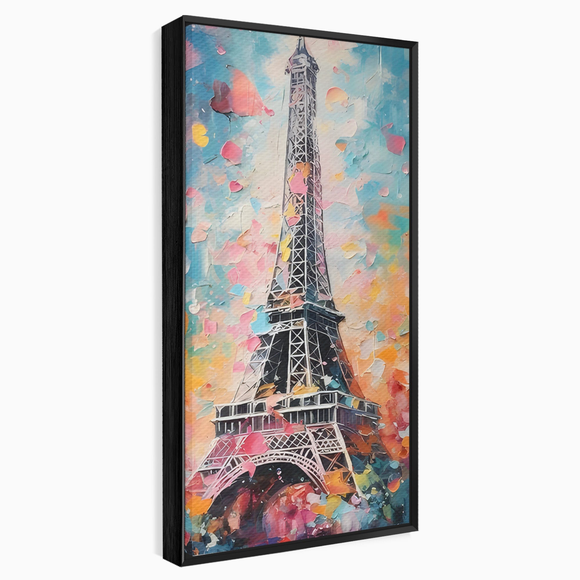 Tablou Canvas Premium LuxCanva® C1175, Turnul Eiffel Primavaratic, Turnul Eiffel, Primavara, Paris, Flori, Living, Culori Vibrante