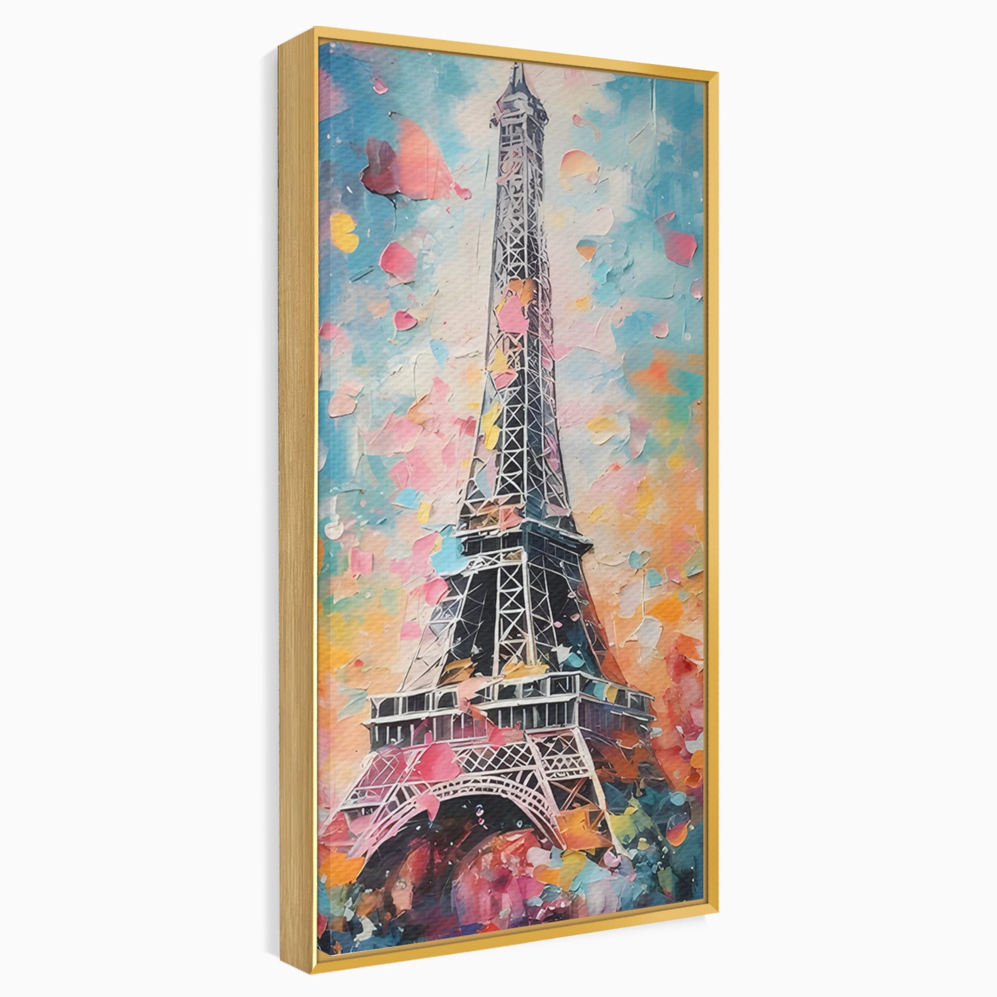 Tablou Canvas Premium LuxCanva® C1175, Turnul Eiffel Primavaratic, Turnul Eiffel, Primavara, Paris, Flori, Living, Culori Vibrante