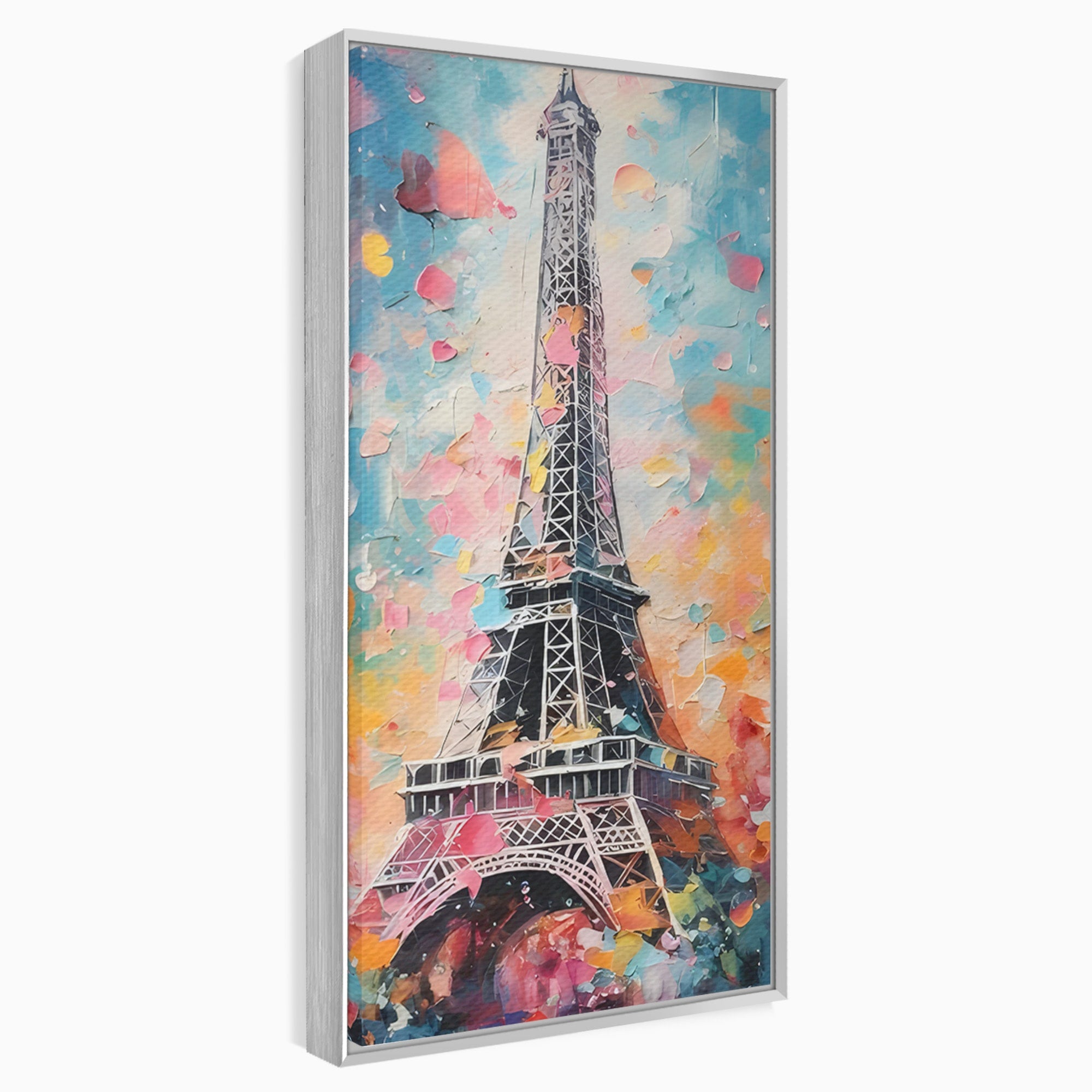 Tablou Canvas Premium LuxCanva® C1175, Turnul Eiffel Primavaratic, Turnul Eiffel, Primavara, Paris, Flori, Living, Culori Vibrante