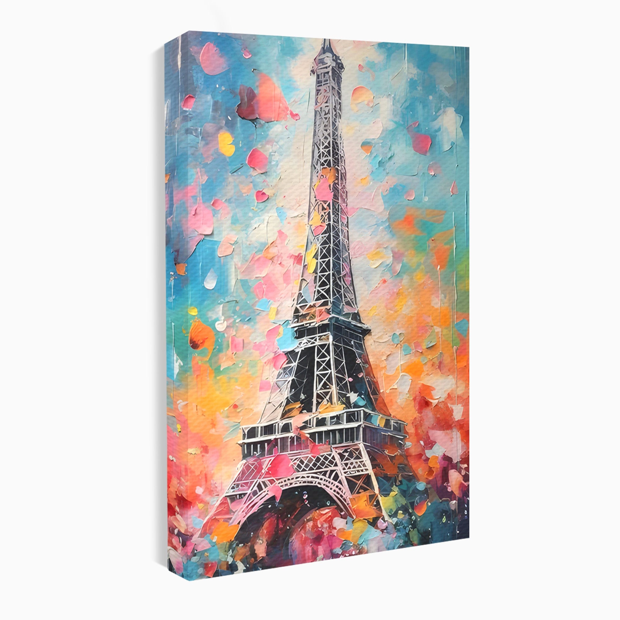 Tablou Canvas Premium LuxCanva® C1175, Turnul Eiffel Primavaratic, Turnul Eiffel, Primavara, Paris, Flori, Living, Culori Vibrante