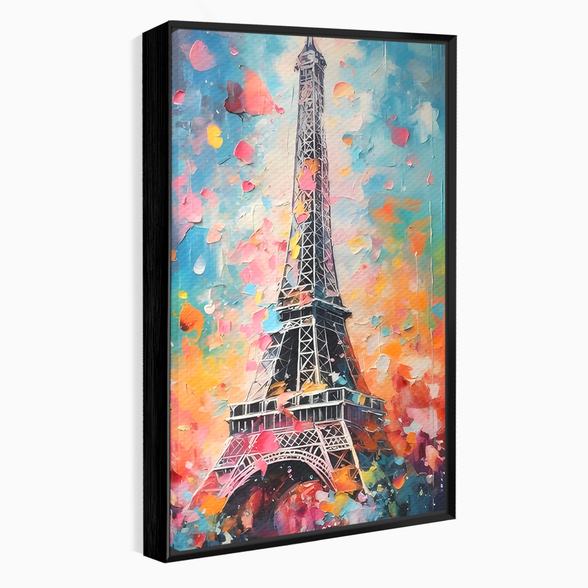 Tablou Canvas Premium LuxCanva® C1175, Turnul Eiffel Primavaratic, Turnul Eiffel, Primavara, Paris, Flori, Living, Culori Vibrante