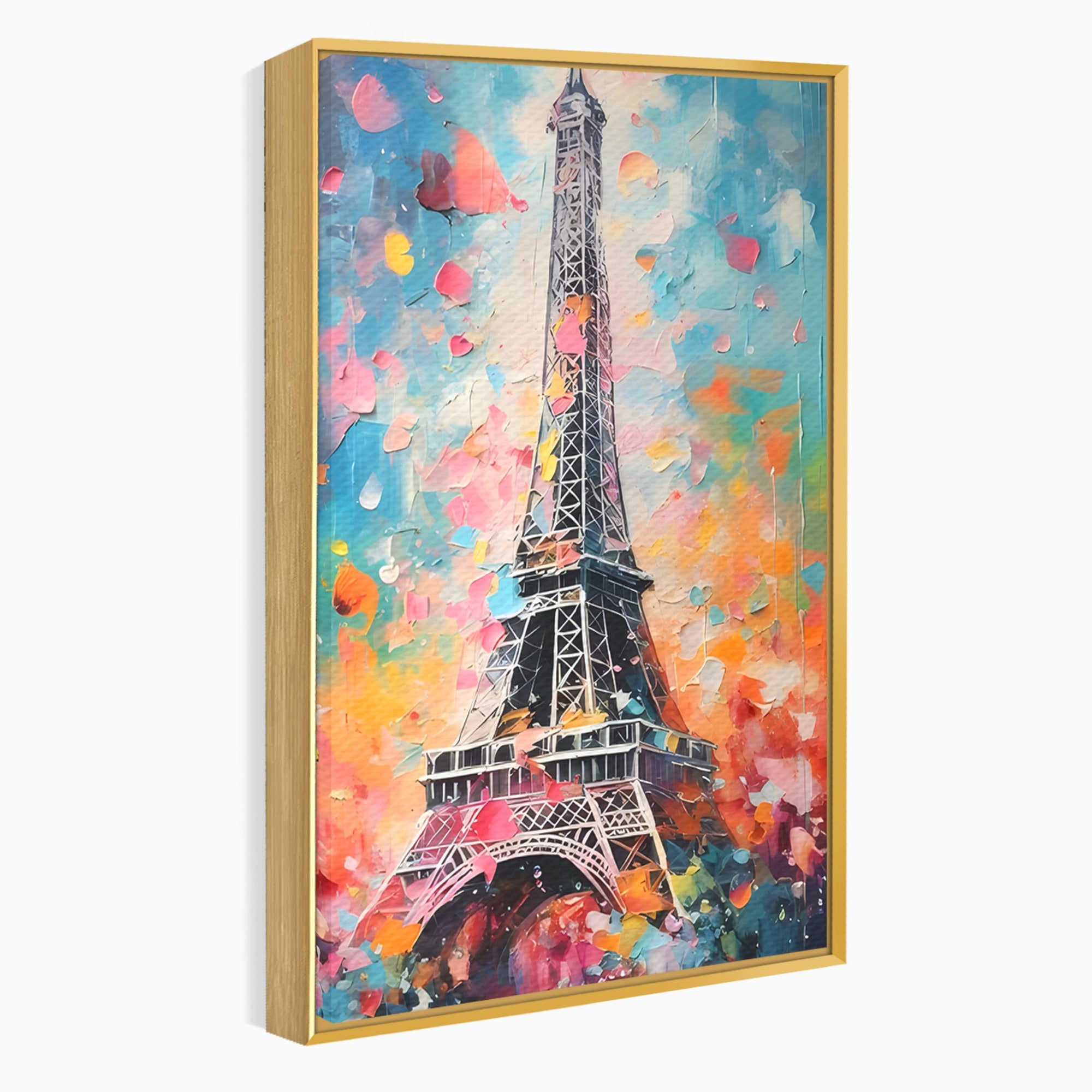 Tablou Canvas Premium LuxCanva® C1175, Turnul Eiffel Primavaratic, Turnul Eiffel, Primavara, Paris, Flori, Living, Culori Vibrante