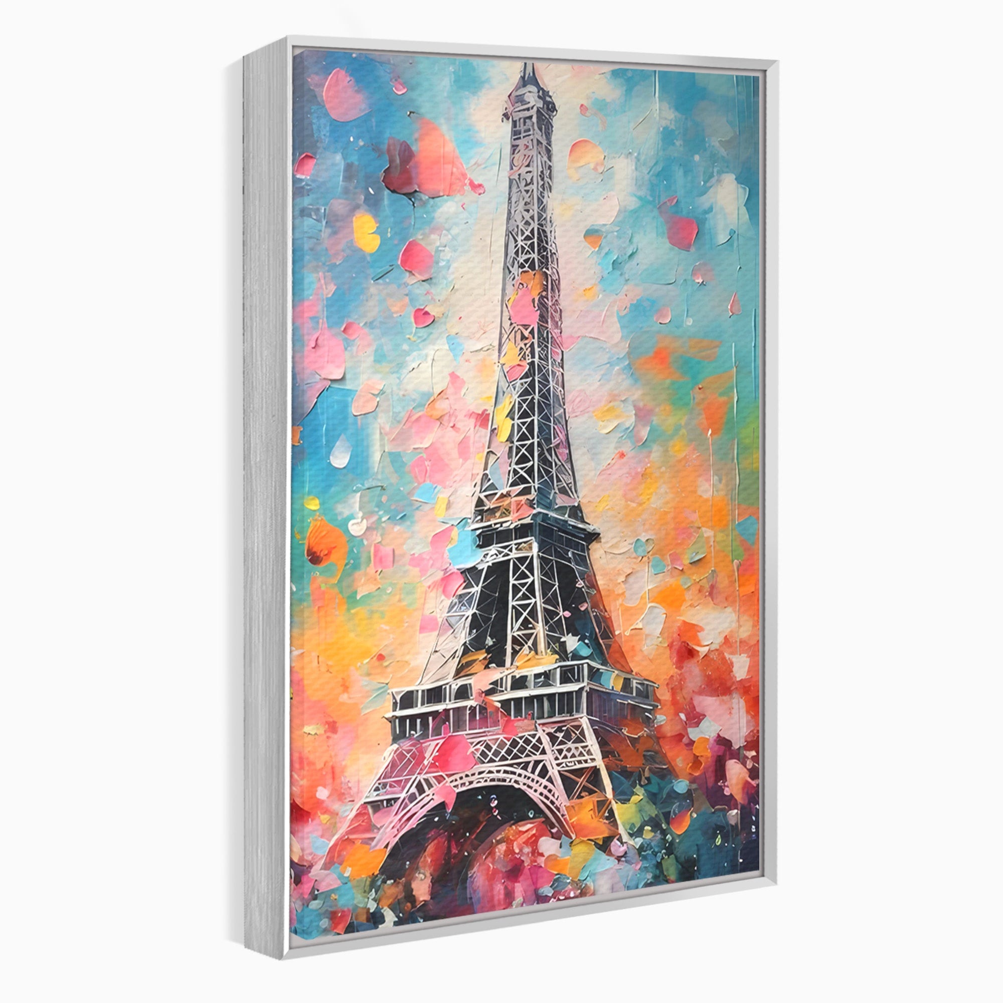 Tablou Canvas Premium LuxCanva® C1175, Turnul Eiffel Primavaratic, Turnul Eiffel, Primavara, Paris, Flori, Living, Culori Vibrante