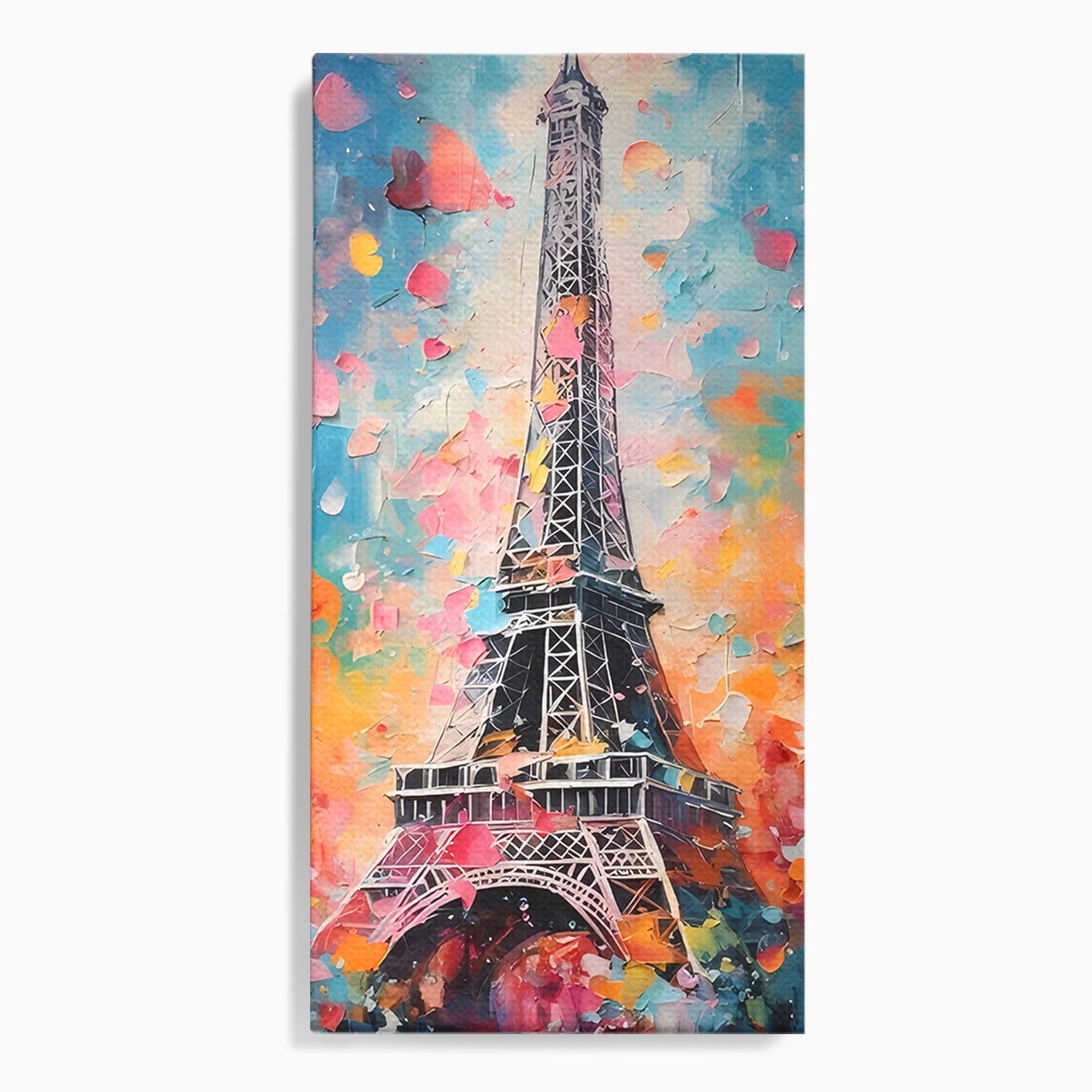 Tablou Canvas Premium LuxCanva® C1175, Turnul Eiffel Primavaratic, Turnul Eiffel, Primavara, Paris, Flori, Living, Culori Vibrante