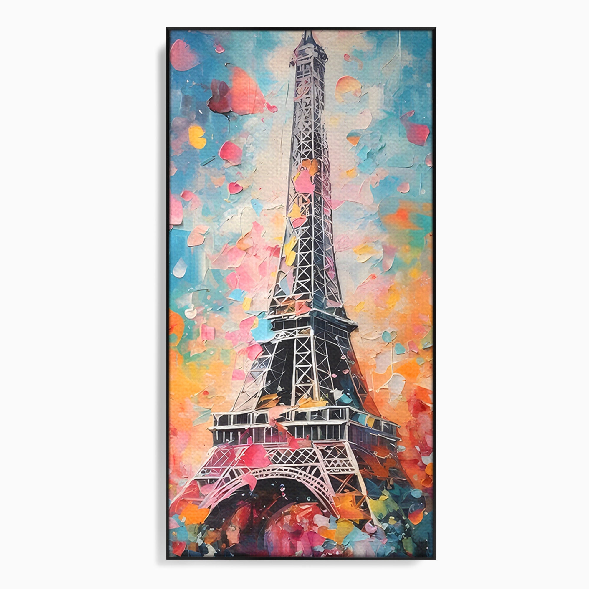 Tablou Canvas Premium LuxCanva® C1175, Turnul Eiffel Primavaratic, Turnul Eiffel, Primavara, Paris, Flori, Living, Culori Vibrante