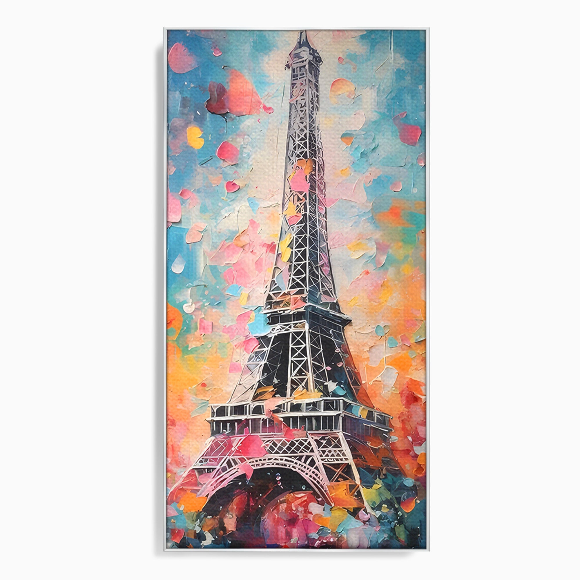 Tablou Canvas Premium LuxCanva® C1175, Turnul Eiffel Primavaratic, Turnul Eiffel, Primavara, Paris, Flori, Living, Culori Vibrante