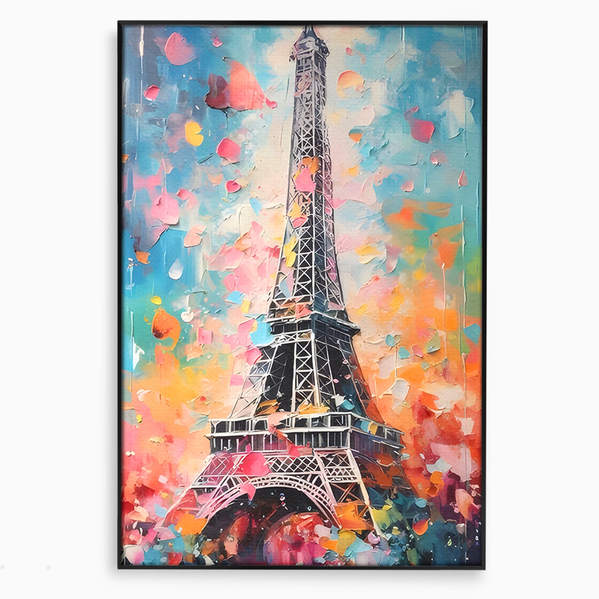 Tablou Canvas Premium LuxCanva® C1175, Turnul Eiffel Primavaratic, Turnul Eiffel, Primavara, Paris, Flori, Living, Culori Vibrante