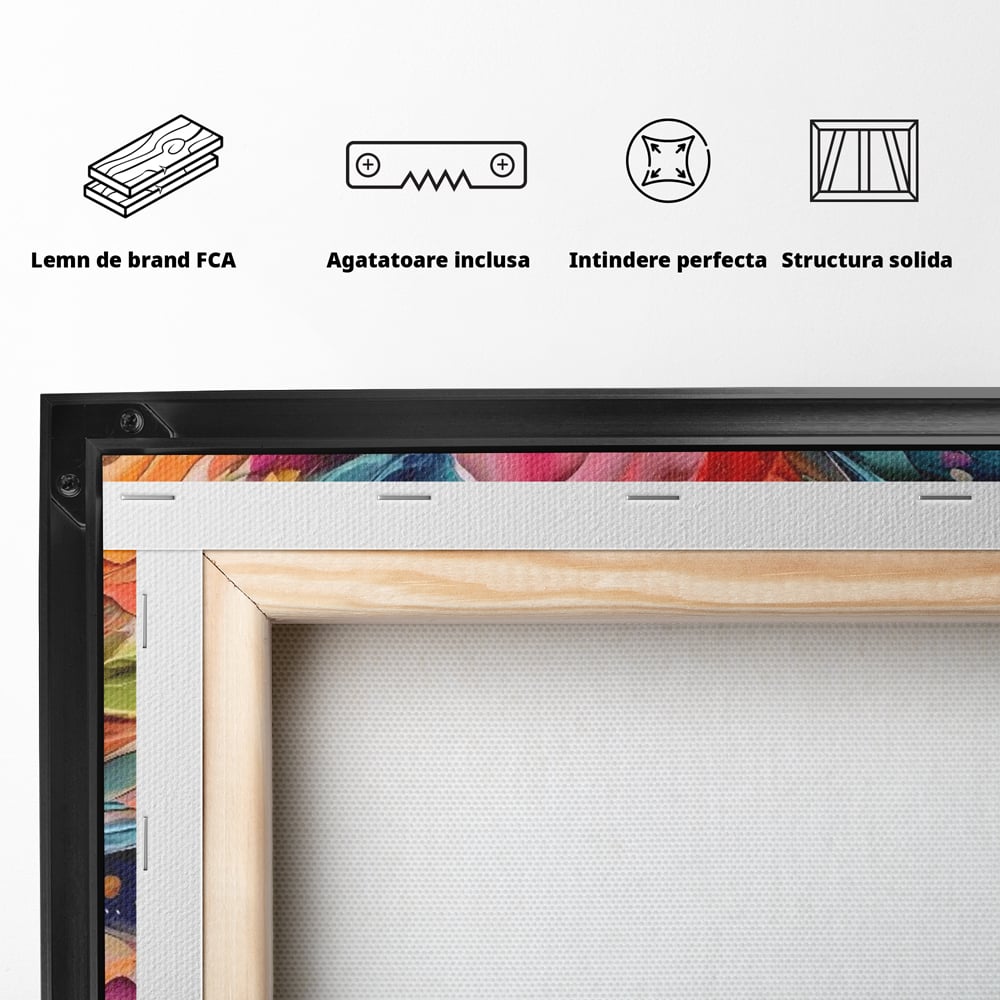Tablou Canvas Premium LuxCanva® C1176, Floare Multicolora , Natura, Decorativ, Living Room, Culori Vibrante