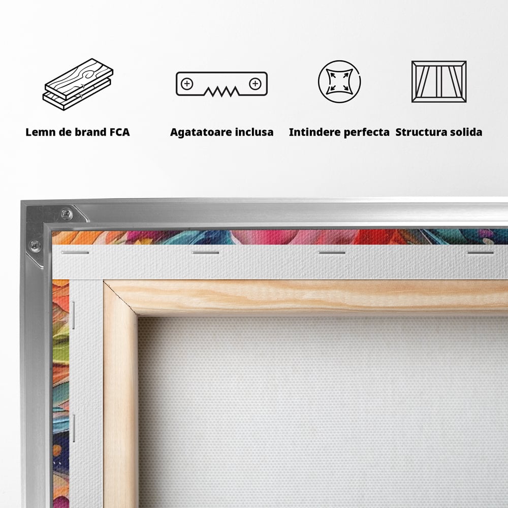 Tablou Canvas Premium LuxCanva® C1176, Floare Multicolora , Natura, Decorativ, Living Room, Culori Vibrante