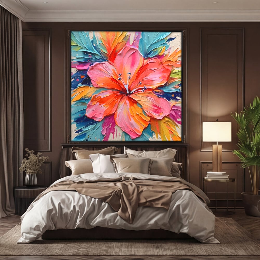 Tablou Canvas Premium LuxCanva® C1176, Floare Multicolora , Natura, Decorativ, Living Room, Culori Vibrante