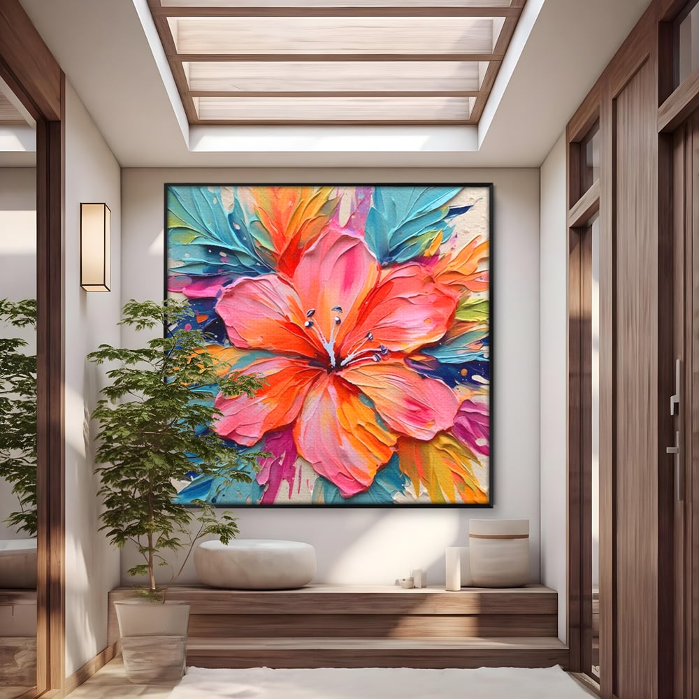 Tablou Canvas Premium LuxCanva® C1176, Floare Multicolora , Natura, Decorativ, Living Room, Culori Vibrante