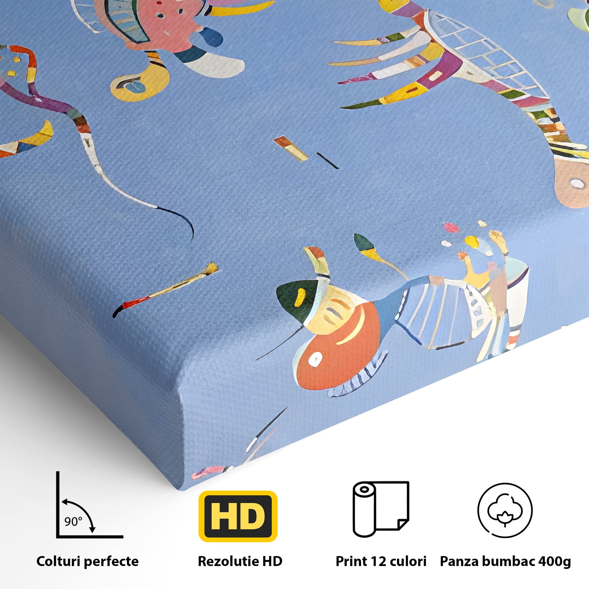 Tablou Canvas Premium LuxCanva® C1179, Dansul Formelor Abstracte, Abstract, Forme, Arta Moderna, Creativitate, Living, Culori Vibrante