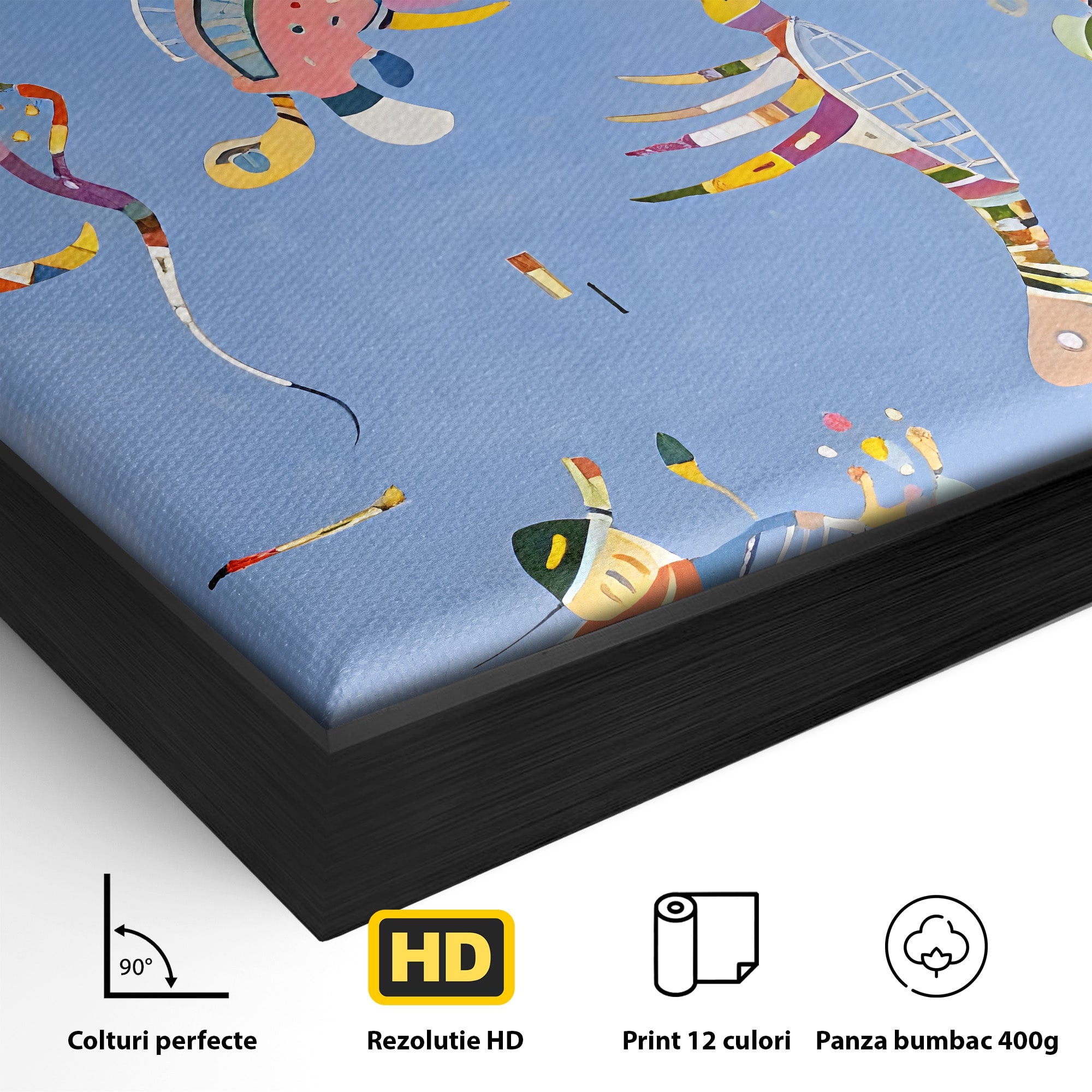 Tablou Canvas Premium LuxCanva® C1179, Dansul Formelor Abstracte, Abstract, Forme, Arta Moderna, Creativitate, Living, Culori Vibrante