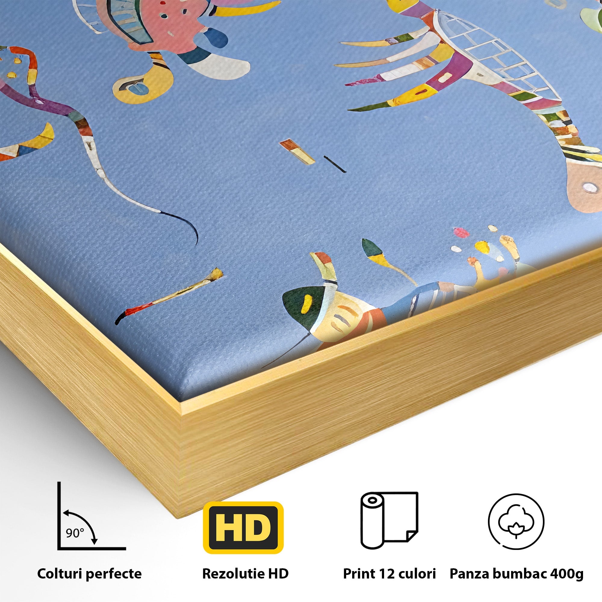 Tablou Canvas Premium LuxCanva® C1179, Dansul Formelor Abstracte, Abstract, Forme, Arta Moderna, Creativitate, Living, Culori Vibrante