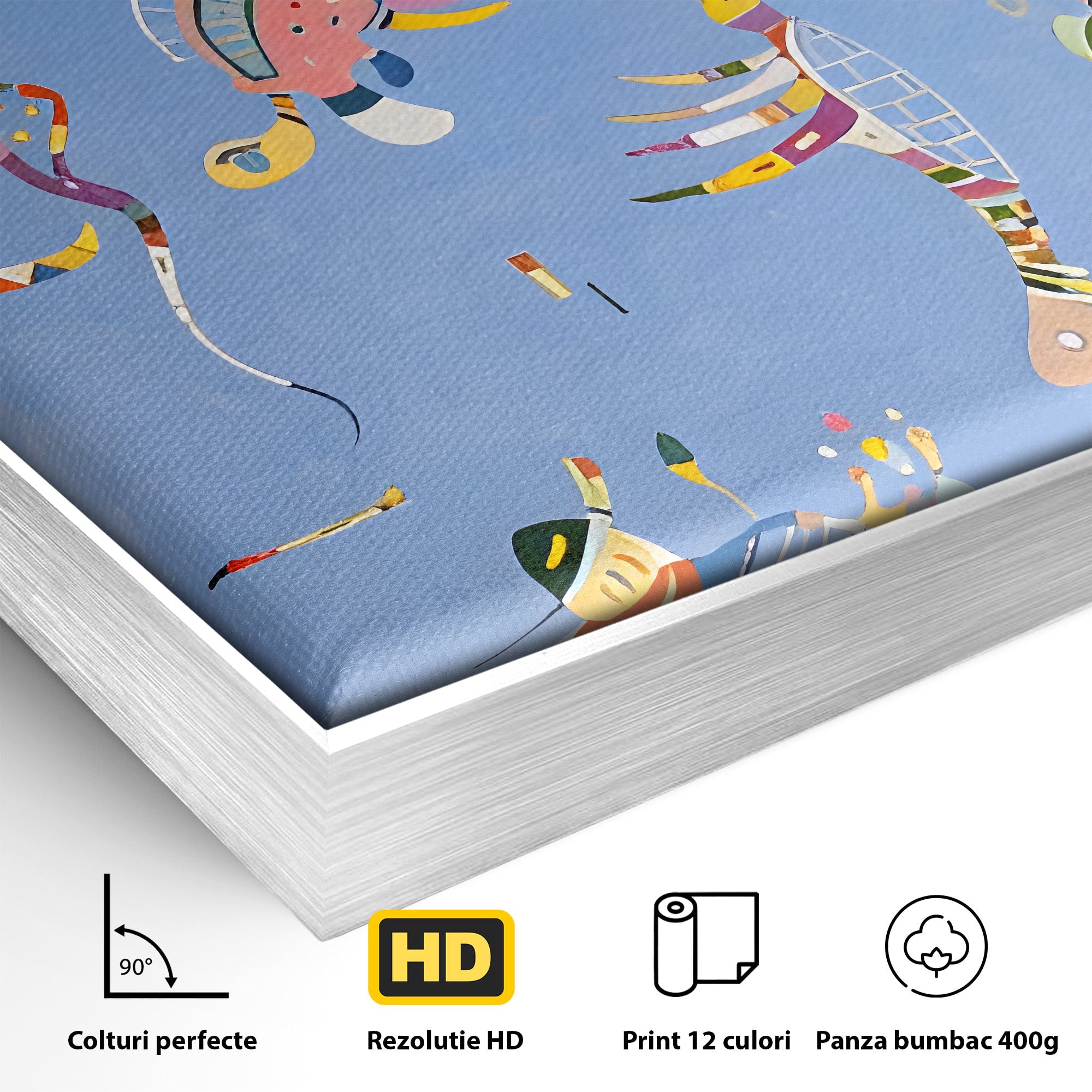 Tablou Canvas Premium LuxCanva® C1179, Dansul Formelor Abstracte, Abstract, Forme, Arta Moderna, Creativitate, Living, Culori Vibrante