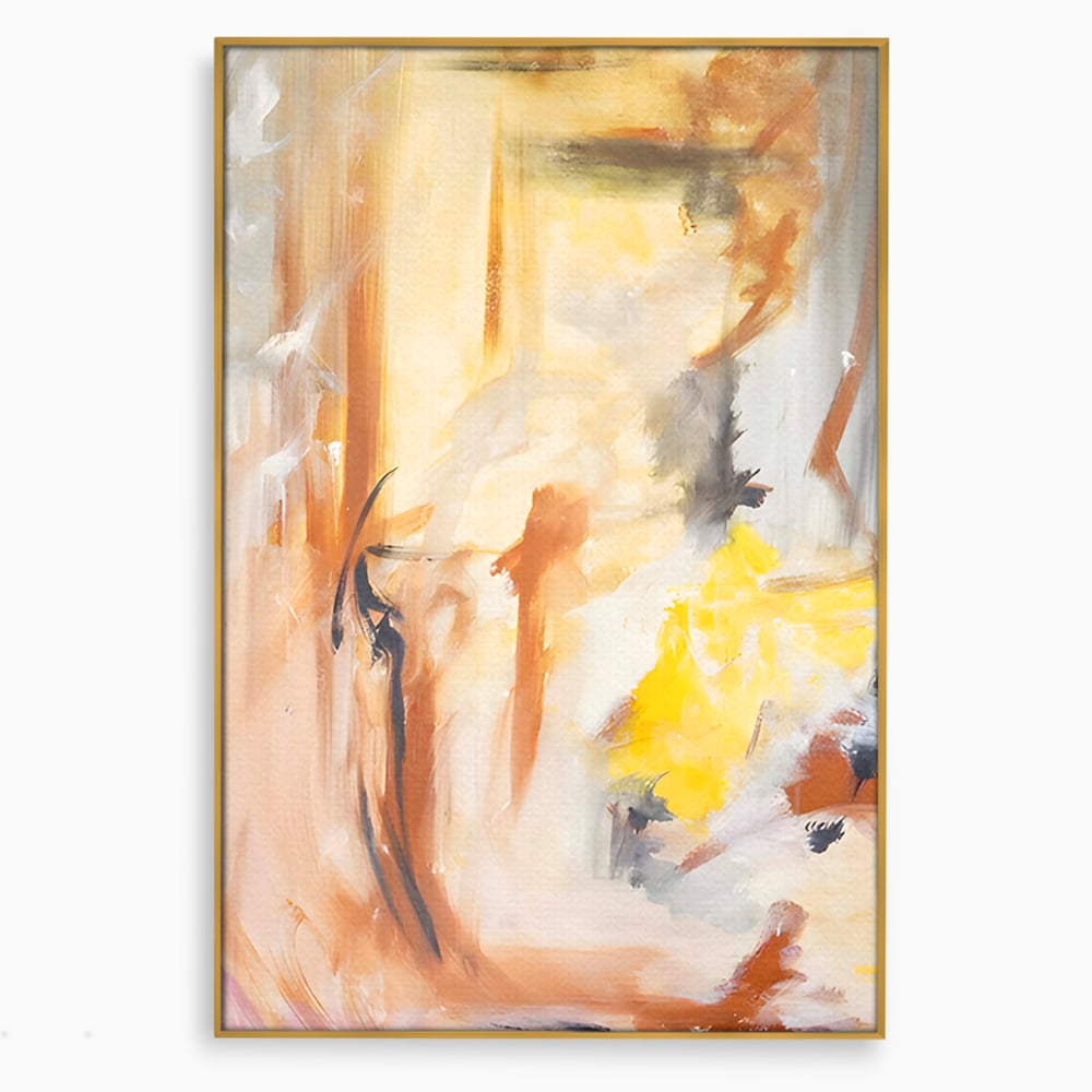 Tablou Canvas Premium LuxCanva® C1180, Brown And Gold Painting , Culori, Abstract, Relaxare, Living Room, Culori Vibrante