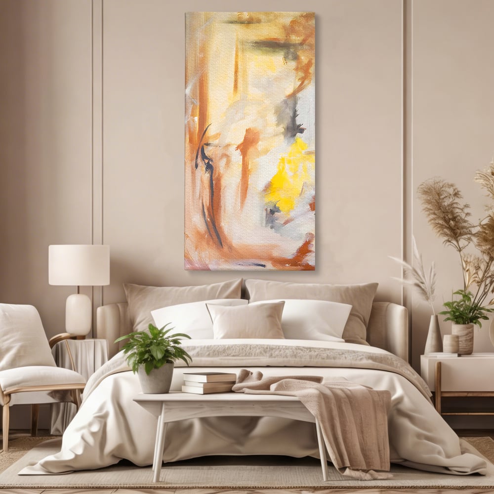 Tablou Canvas Premium LuxCanva® C1180, Brown And Gold Painting , Culori, Abstract, Relaxare, Living Room, Culori Vibrante