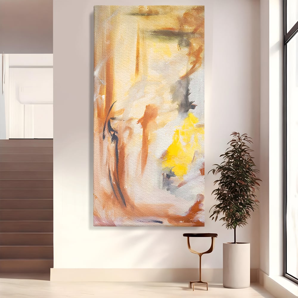 Tablou Canvas Premium LuxCanva® C1180, Brown And Gold Painting , Culori, Abstract, Relaxare, Living Room, Culori Vibrante