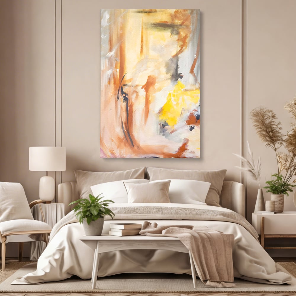Tablou Canvas Premium LuxCanva® C1180, Brown And Gold Painting , Culori, Abstract, Relaxare, Living Room, Culori Vibrante