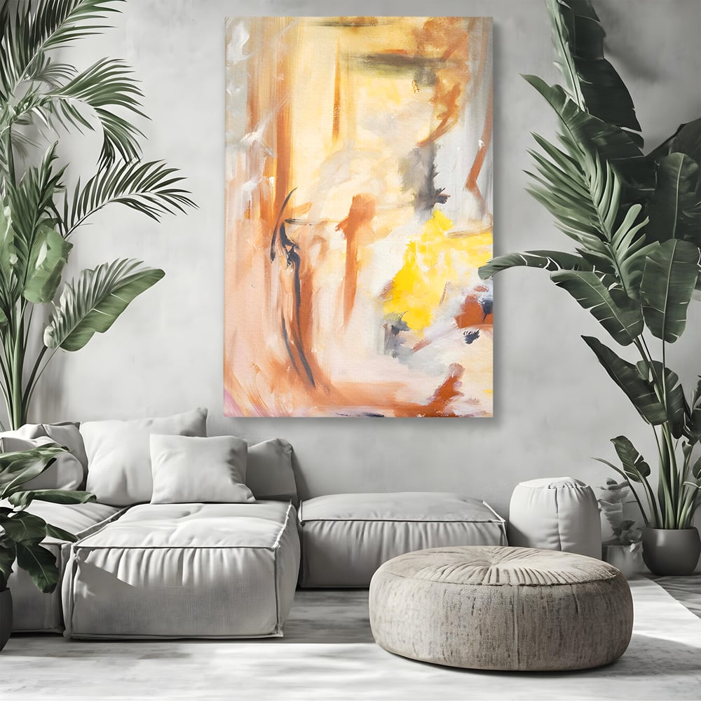 Tablou Canvas Premium LuxCanva® C1180, Brown And Gold Painting , Culori, Abstract, Relaxare, Living Room, Culori Vibrante