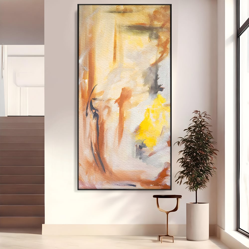 Tablou Canvas Premium LuxCanva® C1180, Brown And Gold Painting , Culori, Abstract, Relaxare, Living Room, Culori Vibrante