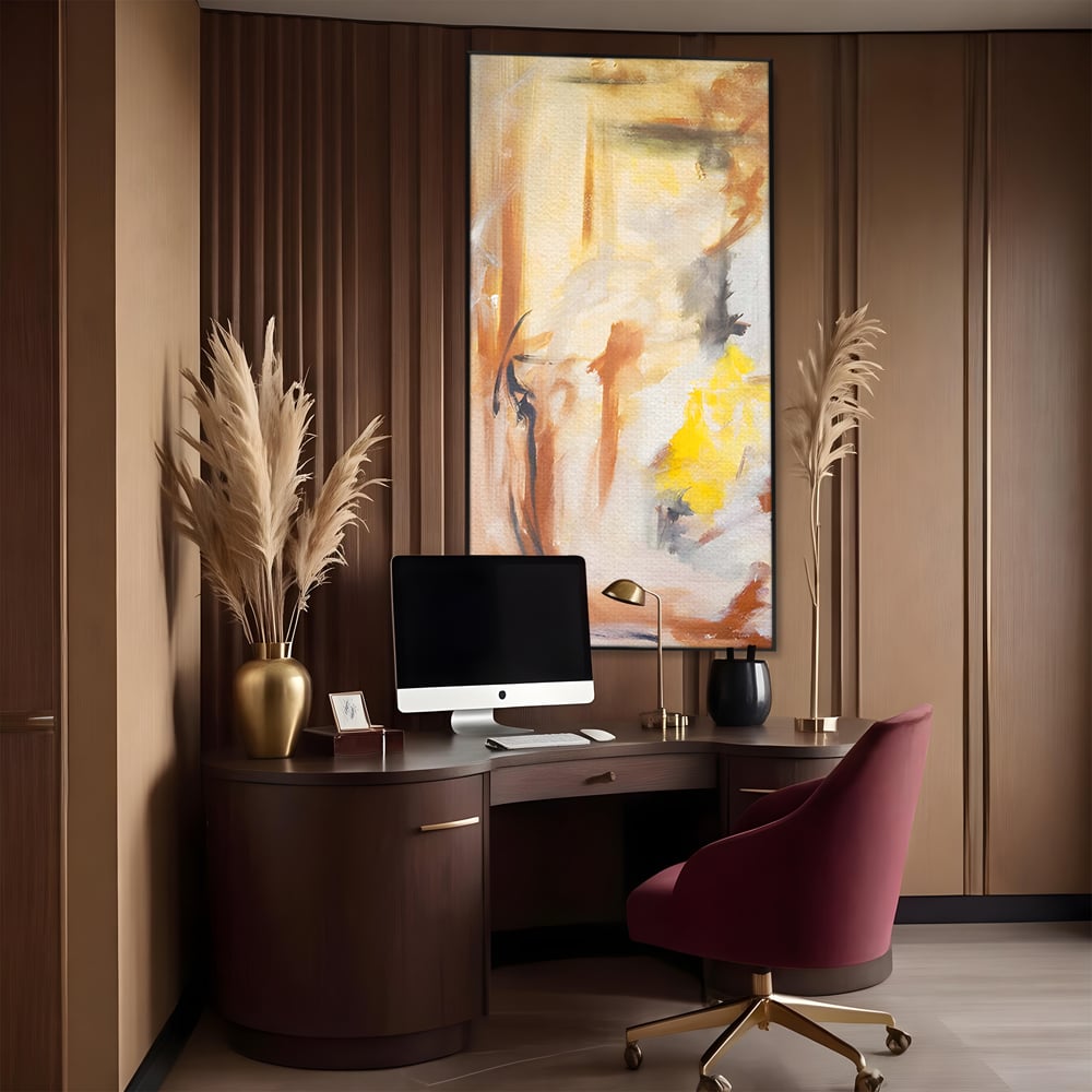 Tablou Canvas Premium LuxCanva® C1180, Brown And Gold Painting , Culori, Abstract, Relaxare, Living Room, Culori Vibrante