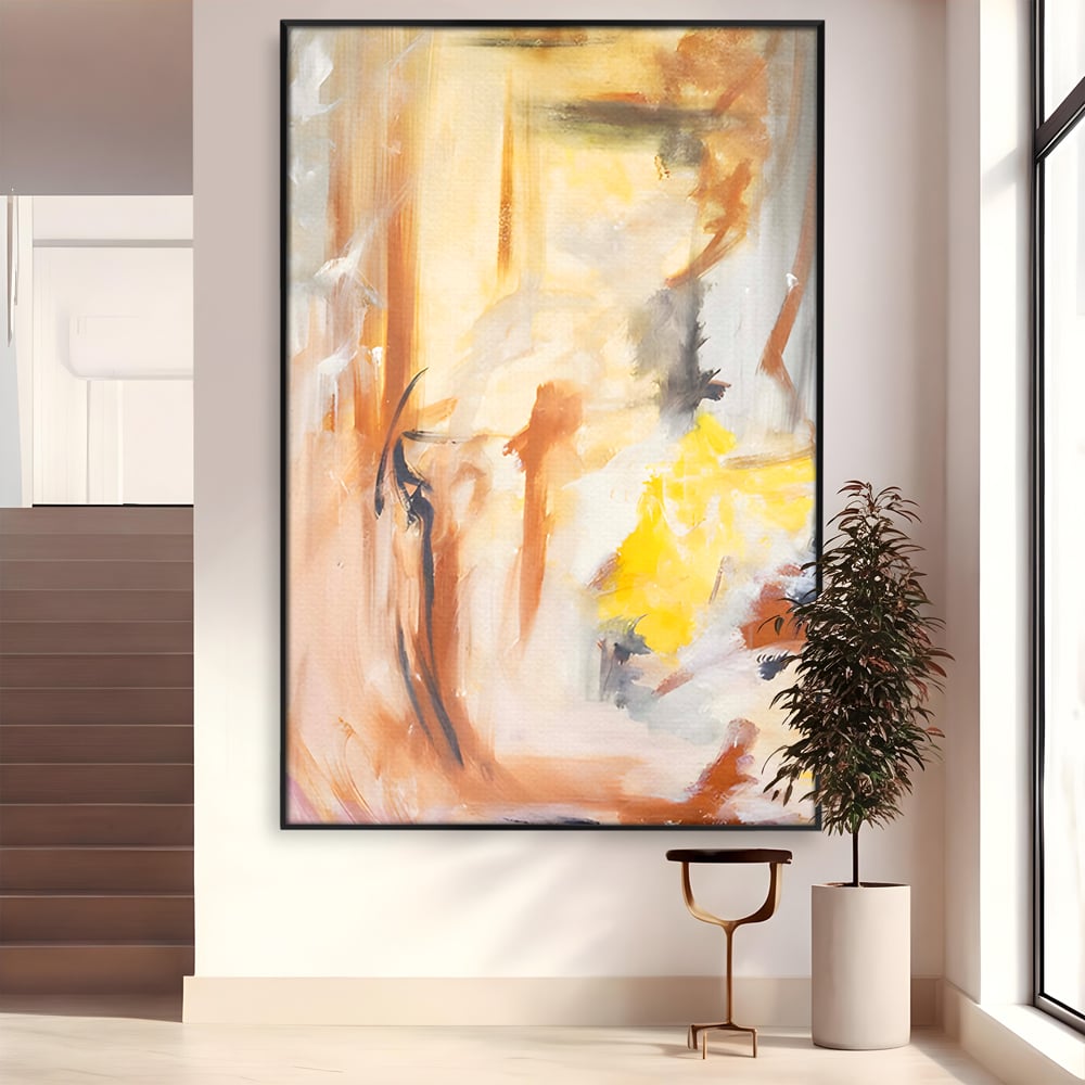 Tablou Canvas Premium LuxCanva® C1180, Brown And Gold Painting , Culori, Abstract, Relaxare, Living Room, Culori Vibrante