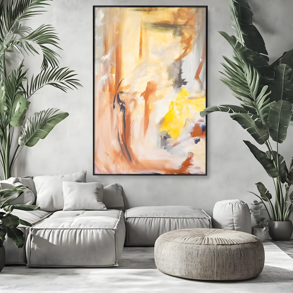 Tablou Canvas Premium LuxCanva® C1180, Brown And Gold Painting , Culori, Abstract, Relaxare, Living Room, Culori Vibrante
