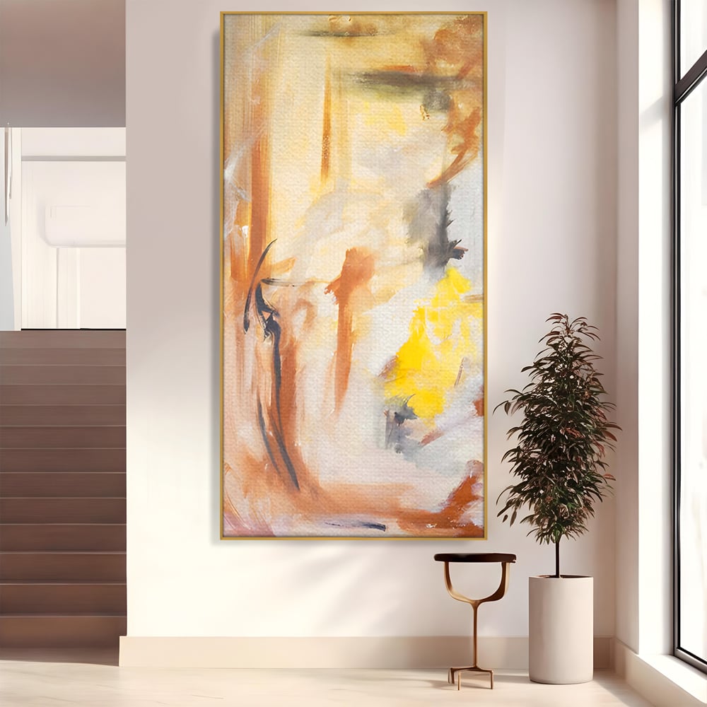 Tablou Canvas Premium LuxCanva® C1180, Brown And Gold Painting , Culori, Abstract, Relaxare, Living Room, Culori Vibrante