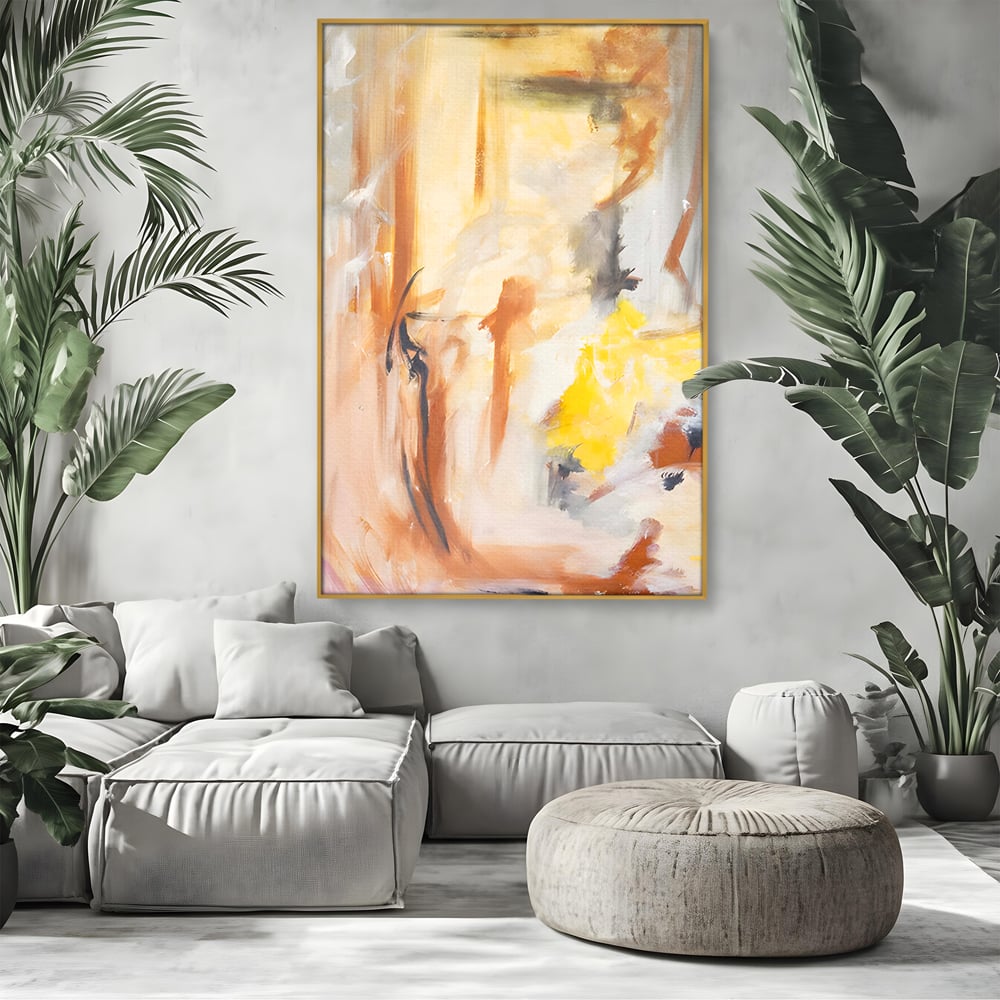 Tablou Canvas Premium LuxCanva® C1180, Brown And Gold Painting , Culori, Abstract, Relaxare, Living Room, Culori Vibrante