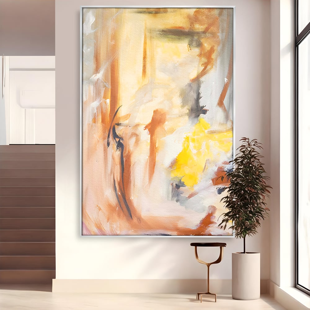 Tablou Canvas Premium LuxCanva® C1180, Brown And Gold Painting , Culori, Abstract, Relaxare, Living Room, Culori Vibrante