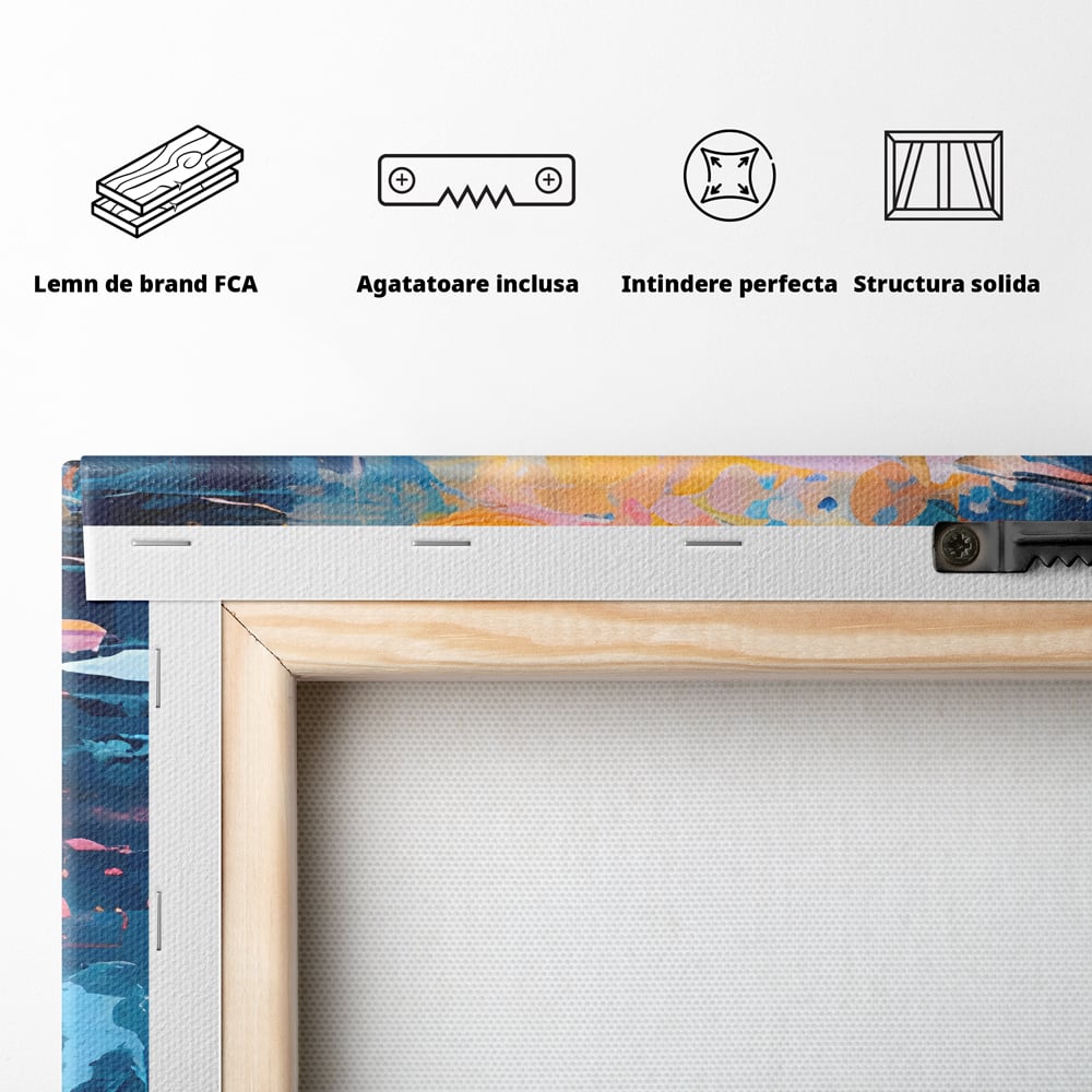 Leinwand Premium Canvas Wandkunst LuxCanva® C1181, Farbige Leinwand Wandkunst , Farben, Abstrakt, Entspannend, Wohnzimmer, Lebendige Farben