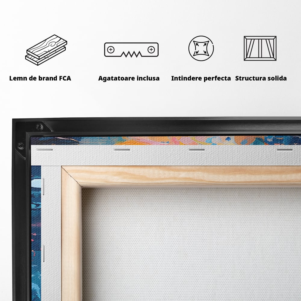 Leinwand Premium Canvas Wandkunst LuxCanva® C1181, Farbige Leinwand Wandkunst , Farben, Abstrakt, Entspannend, Wohnzimmer, Lebendige Farben