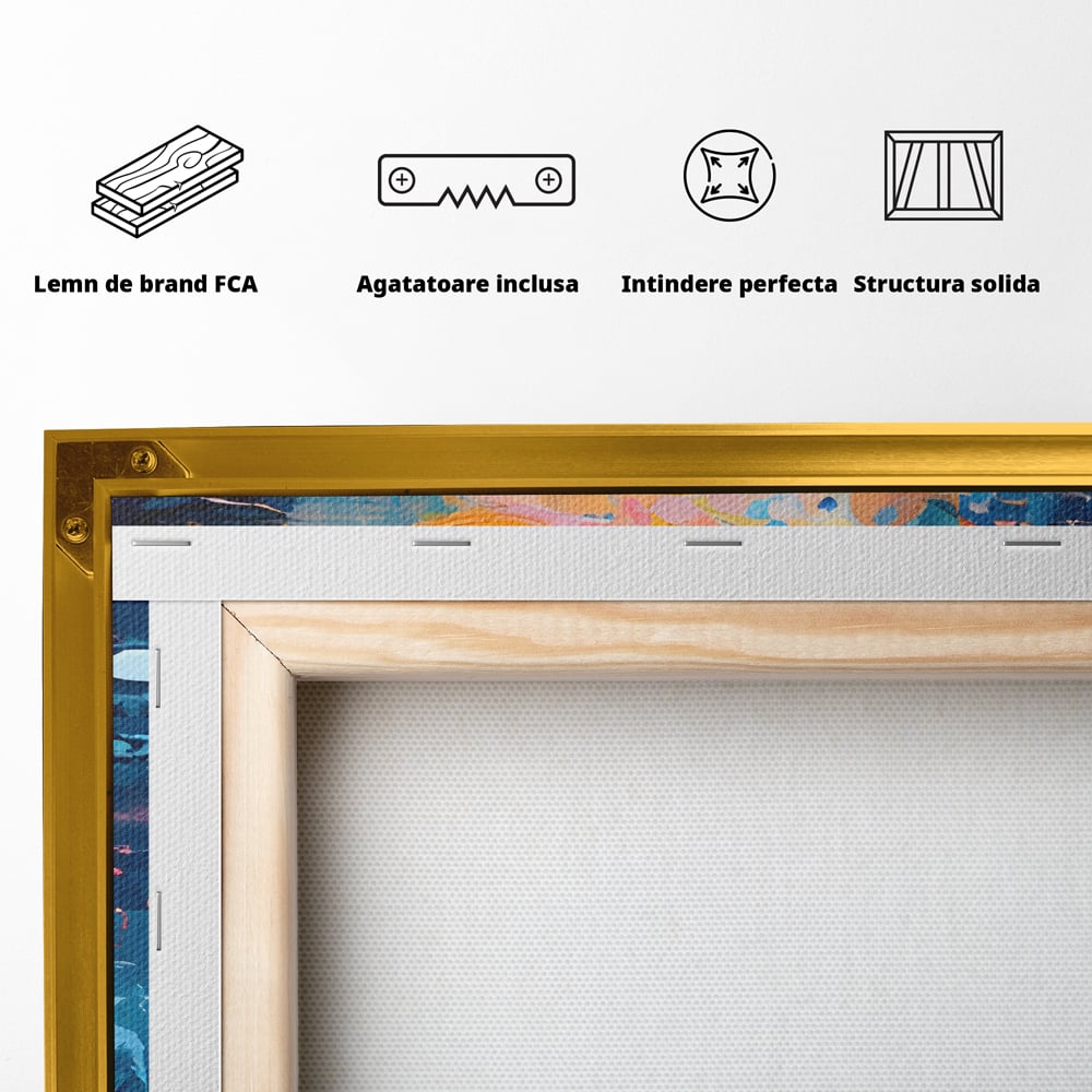 Leinwand Premium Canvas Wandkunst LuxCanva® C1181, Farbige Leinwand Wandkunst , Farben, Abstrakt, Entspannend, Wohnzimmer, Lebendige Farben