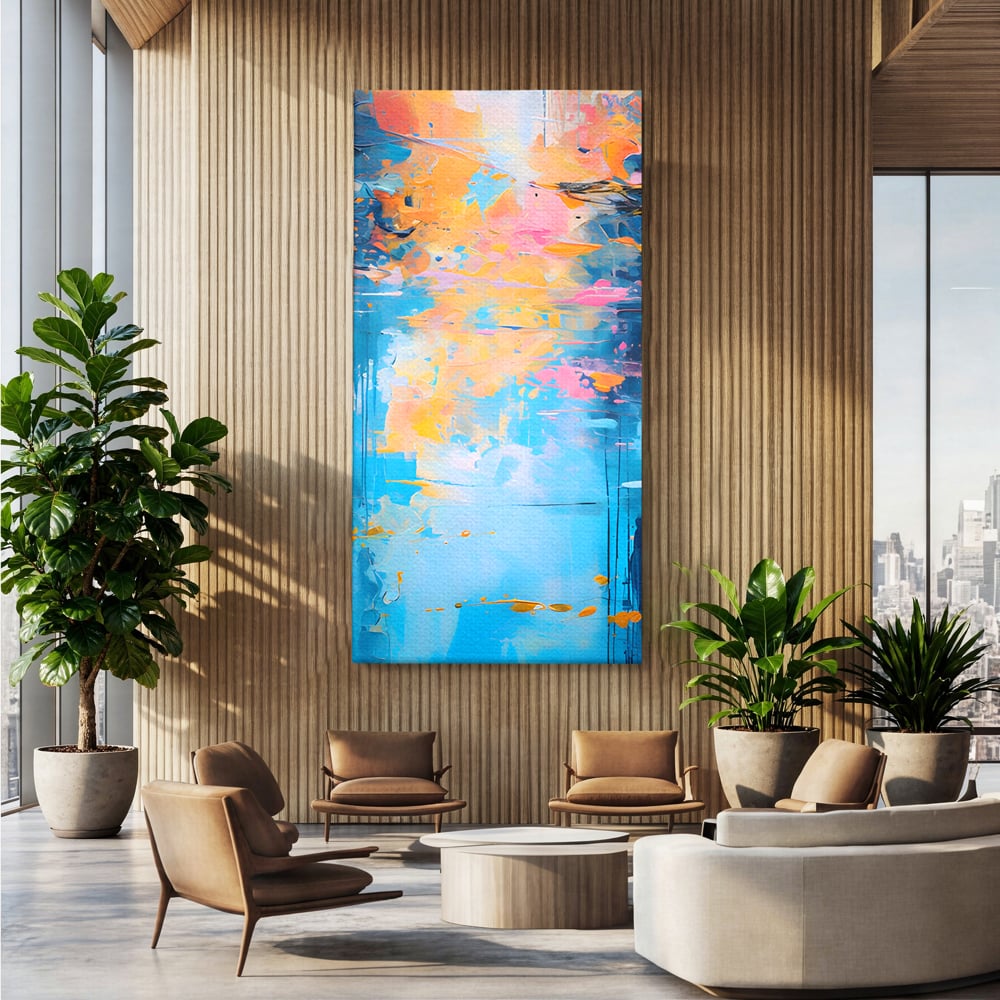 Leinwand Premium Canvas Wandkunst LuxCanva® C1181, Farbige Leinwand Wandkunst , Farben, Abstrakt, Entspannend, Wohnzimmer, Lebendige Farben