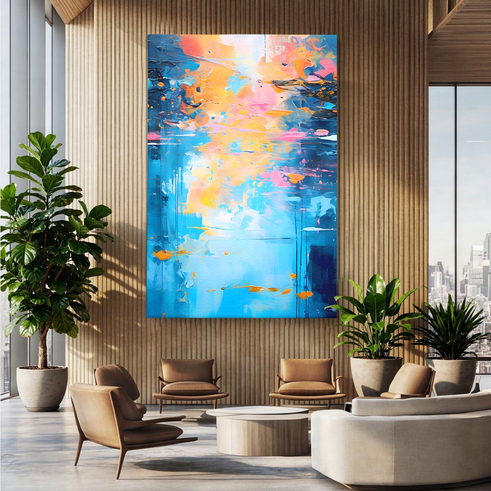 Leinwand Premium Canvas Wandkunst LuxCanva® C1181, Farbige Leinwand Wandkunst , Farben, Abstrakt, Entspannend, Wohnzimmer, Lebendige Farben