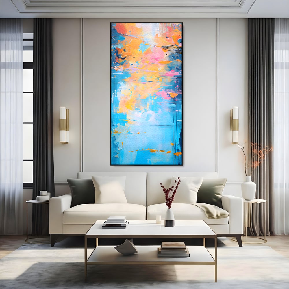 Leinwand Premium Canvas Wandkunst LuxCanva® C1181, Farbige Leinwand Wandkunst , Farben, Abstrakt, Entspannend, Wohnzimmer, Lebendige Farben