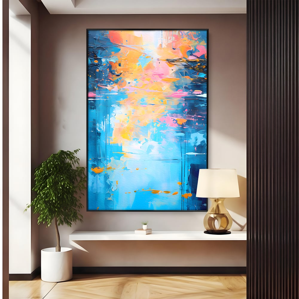 Leinwand Premium Canvas Wandkunst LuxCanva® C1181, Farbige Leinwand Wandkunst , Farben, Abstrakt, Entspannend, Wohnzimmer, Lebendige Farben