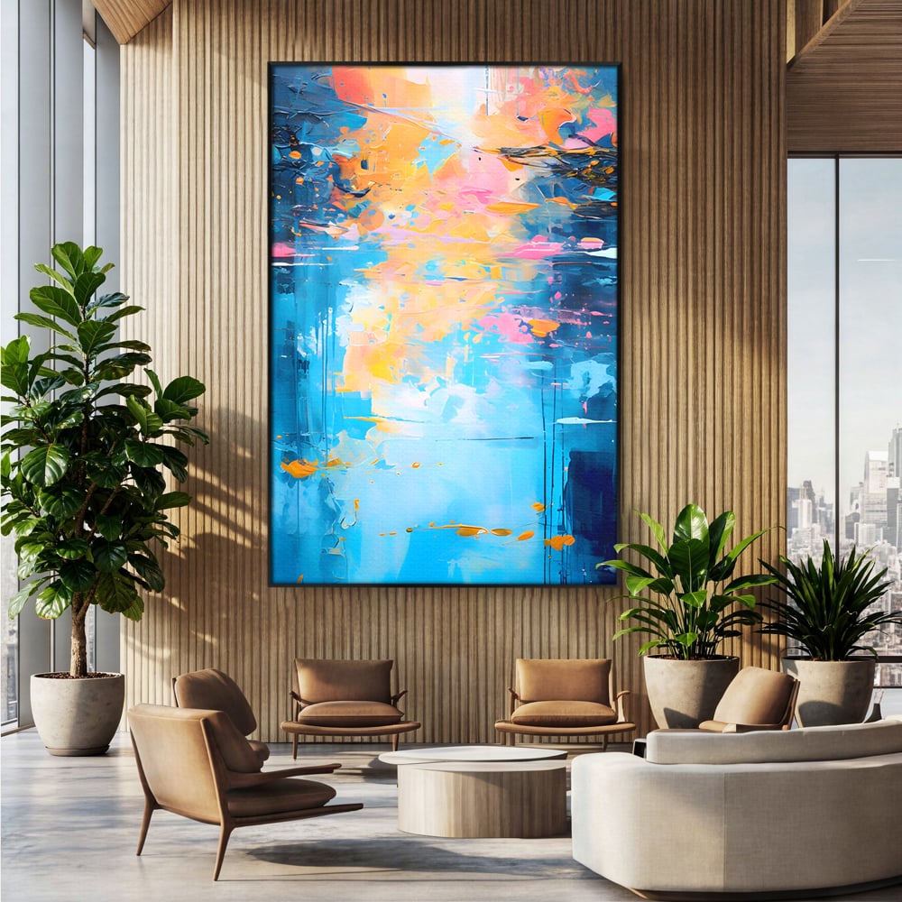 Leinwand Premium Canvas Wandkunst LuxCanva® C1181, Farbige Leinwand Wandkunst , Farben, Abstrakt, Entspannend, Wohnzimmer, Lebendige Farben