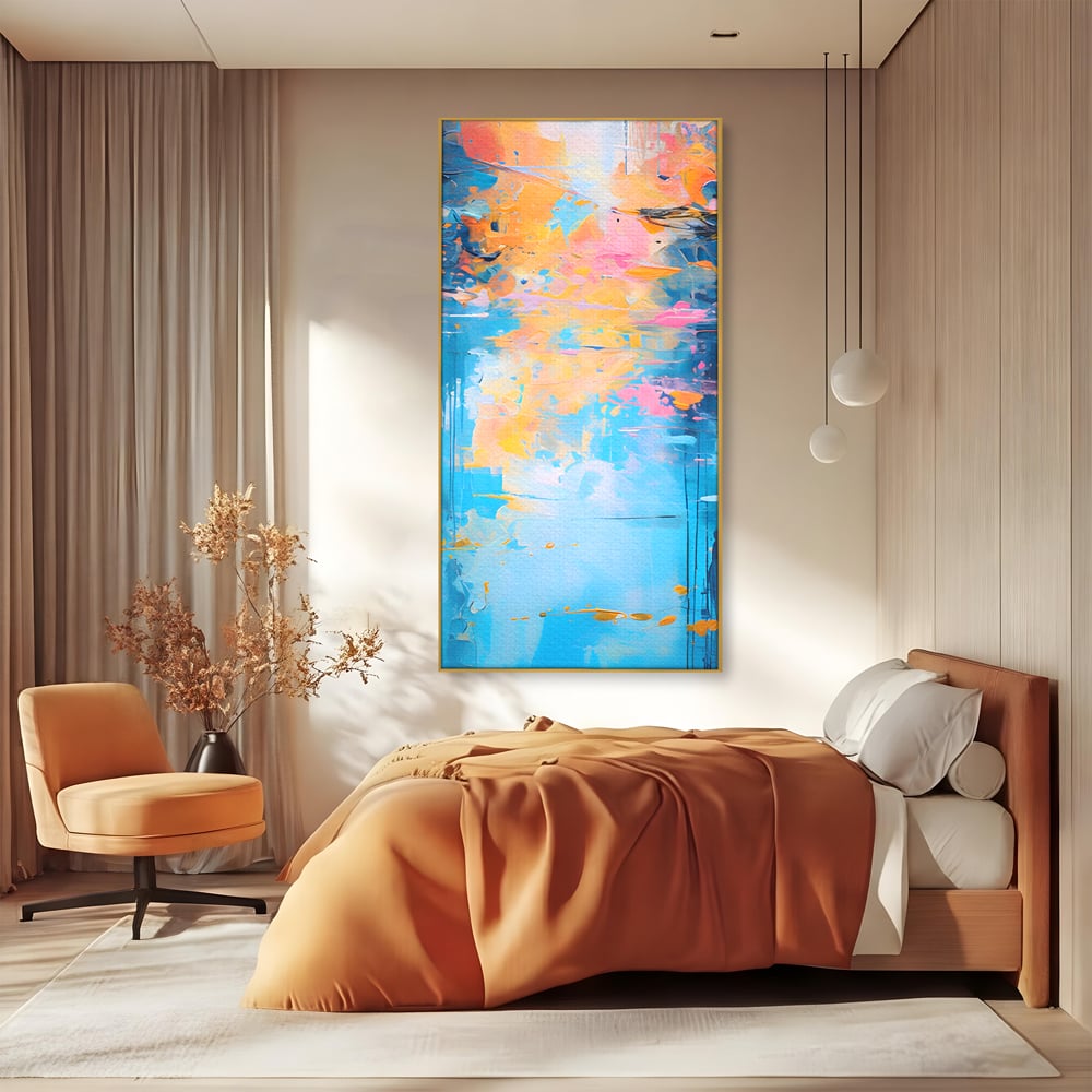 Leinwand Premium Canvas Wandkunst LuxCanva® C1181, Farbige Leinwand Wandkunst , Farben, Abstrakt, Entspannend, Wohnzimmer, Lebendige Farben
