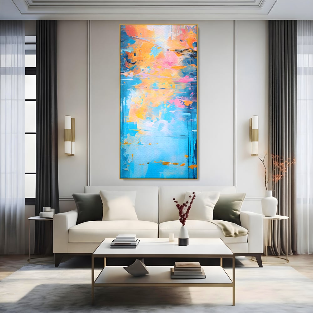 Leinwand Premium Canvas Wandkunst LuxCanva® C1181, Farbige Leinwand Wandkunst , Farben, Abstrakt, Entspannend, Wohnzimmer, Lebendige Farben
