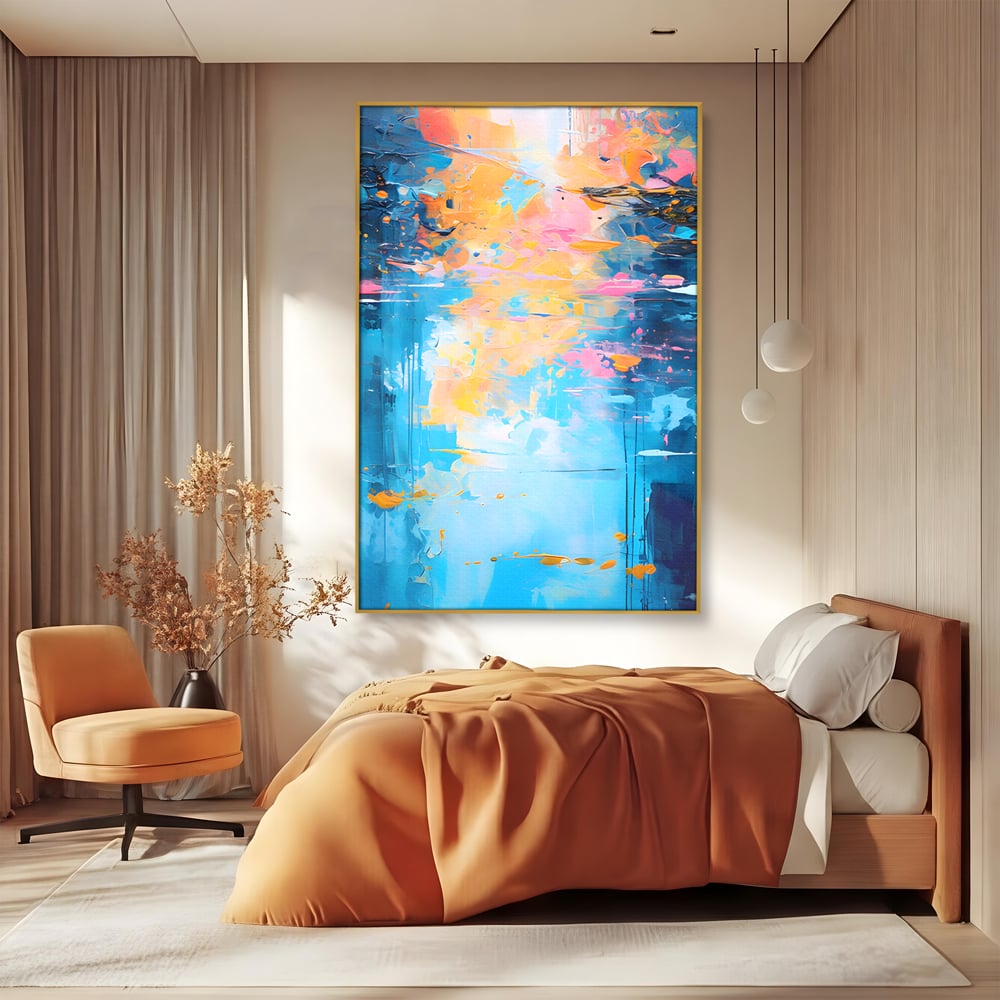 Leinwand Premium Canvas Wandkunst LuxCanva® C1181, Farbige Leinwand Wandkunst , Farben, Abstrakt, Entspannend, Wohnzimmer, Lebendige Farben