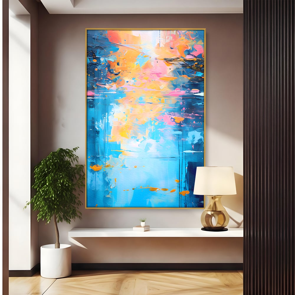 Leinwand Premium Canvas Wandkunst LuxCanva® C1181, Farbige Leinwand Wandkunst , Farben, Abstrakt, Entspannend, Wohnzimmer, Lebendige Farben