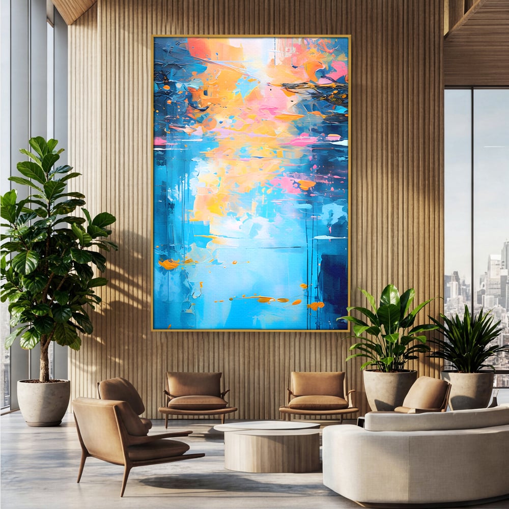 Leinwand Premium Canvas Wandkunst LuxCanva® C1181, Farbige Leinwand Wandkunst , Farben, Abstrakt, Entspannend, Wohnzimmer, Lebendige Farben