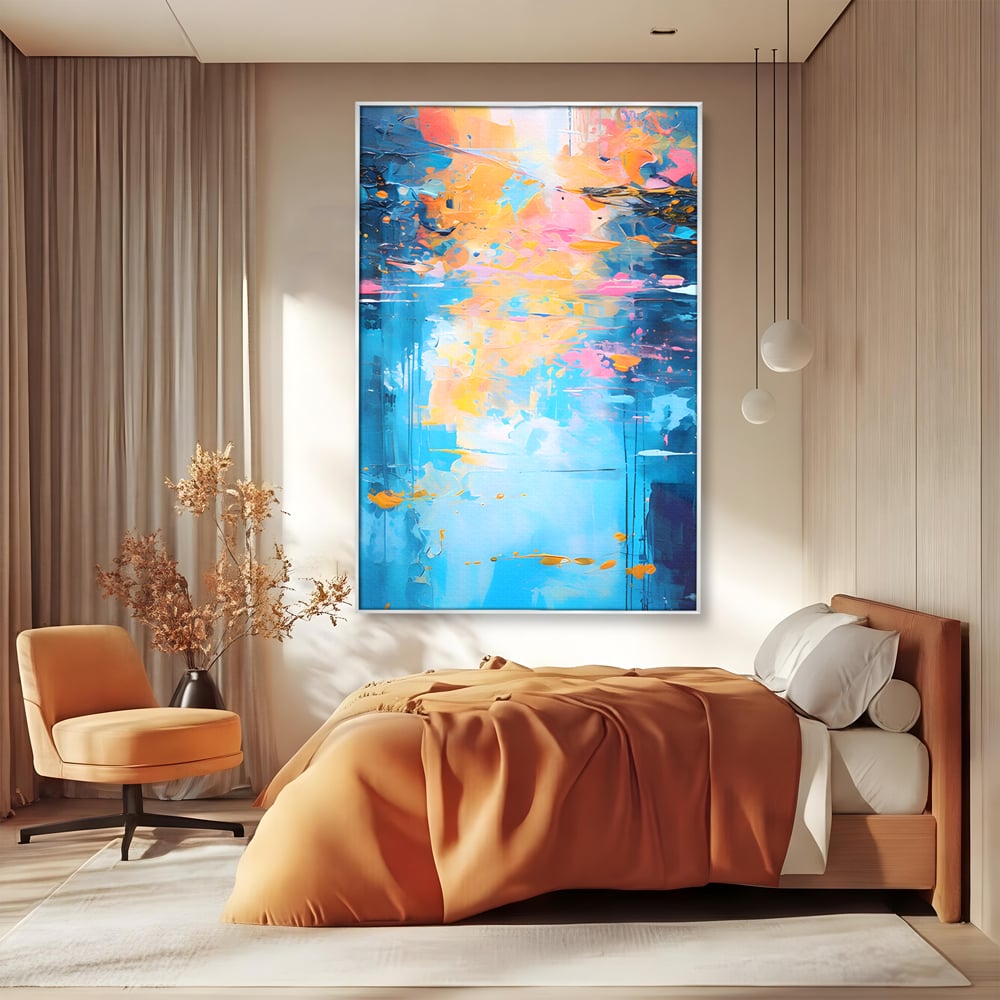 Leinwand Premium Canvas Wandkunst LuxCanva® C1181, Farbige Leinwand Wandkunst , Farben, Abstrakt, Entspannend, Wohnzimmer, Lebendige Farben